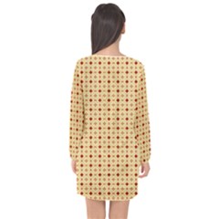 Long Sleeve Chiffon Shift Dress  