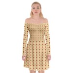 Classic Earthtone Argyle (2) Off Shoulder Skater Dress