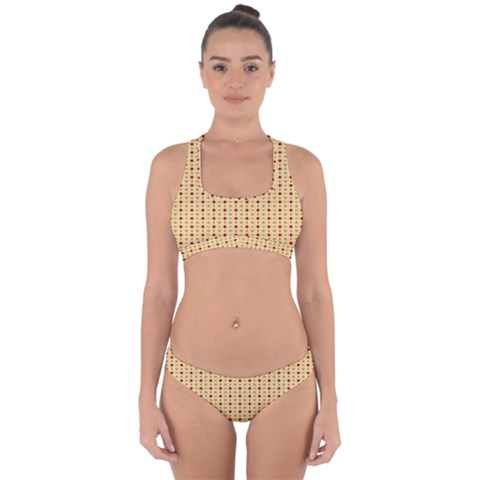 Classic Earthtone Argyle (2) Cross Back Hipster Bikini Set from ArtsNow.com