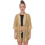 Classic Earthtone Argyle (2) Open Front Chiffon Kimono