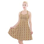 Classic Earthtone Argyle (2) Halter Party Swing Dress 