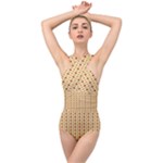 Classic Earthtone Argyle (2) Cross Front Low Back Swimsuit