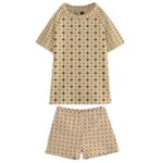 Classic Earthtone Argyle (2) Kids  Swim Tee and Shorts Set
