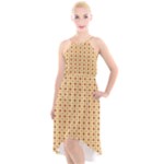 Classic Earthtone Argyle (2) High-Low Halter Chiffon Dress 