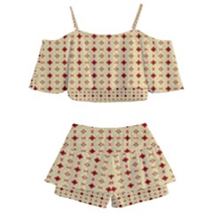 Kids  Off Shoulder Skirt Bikini 