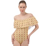 Classic Earthtone Argyle (2) Off Shoulder Velour Bodysuit 