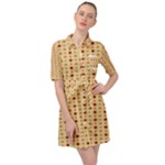 Classic Earthtone Argyle (2) Belted Shirt Dress