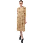 Classic Earthtone Argyle (2) Ruffle End Midi Chiffon Dress