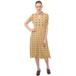 Classic Earthtone Argyle (2) Keyhole Neckline Chiffon Dress