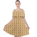 Classic Earthtone Argyle (2) Cut Out Shoulders Chiffon Dress