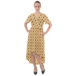 Classic Earthtone Argyle (2) Front Wrap High Low Dress
