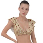 Classic Earthtone Argyle (2) Plunge Frill Sleeve Bikini Top