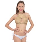 Classic Earthtone Argyle (2) Cross Front Halter Bikini Top