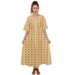 Classic Earthtone Argyle (2) Kimono Sleeve Boho Dress