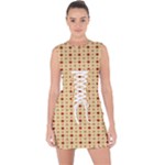 Classic Earthtone Argyle (2) Lace Up Front Bodycon Dress