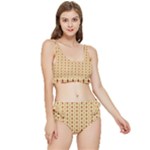 Classic Earthtone Argyle (2) Frilly Bikini Set