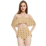 Classic Earthtone Argyle (2) Halter Flowy Bikini Set 