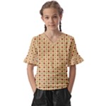 Classic Earthtone Argyle (2) Kids  V-Neck Horn Sleeve Blouse