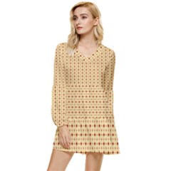 Tiered Long Sleeve Mini Dress 