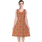 Curviness (2) V-Neck Midi Sleeveless Dress 