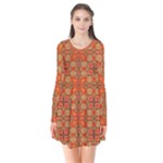 Curviness (2) Long Sleeve V-neck Flare Dress