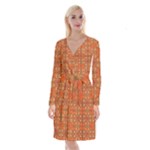 Curviness (2) Long Sleeve Velvet Front Wrap Dress