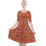 Curviness (2) Quarter Sleeve A-Line Dress