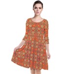 Curviness (2) Quarter Sleeve Waist Band Dress