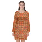 Curviness (2) Long Sleeve Chiffon Shift Dress 