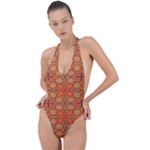 Curviness (2) Backless Halter One Piece Swimsuit