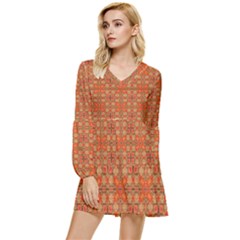 Tiered Long Sleeve Mini Dress 