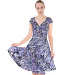 Cap Sleeve Front Wrap Midi Dress 