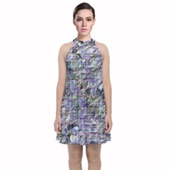 Velvet Halter Neckline Dress  