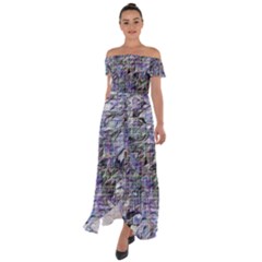 Off Shoulder Open Front Chiffon Dress 