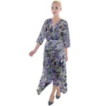 Fanciful (2) Quarter Sleeve Wrap Front Maxi Dress