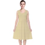 Kevin Style (2) V-Neck Midi Sleeveless Dress 