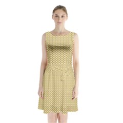 Sleeveless Waist Tie Chiffon Dress 