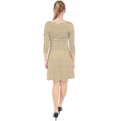 Quarter Sleeve Front Wrap Dress 