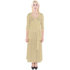 Quarter Sleeve Wrap Maxi Dress 