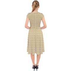 Cap Sleeve Front Wrap Midi Dress 