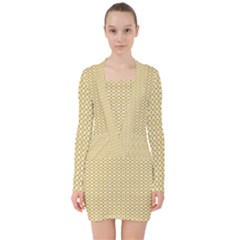 V-neck Bodycon Long Sleeve Dress 