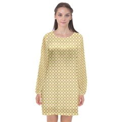 Long Sleeve Chiffon Shift Dress  