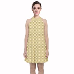 Velvet Halter Neckline Dress  