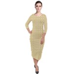 Kevin Style (2) Quarter Sleeve Midi Velour Bodycon Dress
