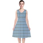  V-Neck Midi Sleeveless Dress 