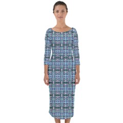 Quarter Sleeve Midi Bodycon Dress 