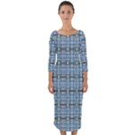  Quarter Sleeve Midi Bodycon Dress