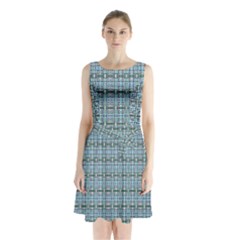 Sleeveless Waist Tie Chiffon Dress 