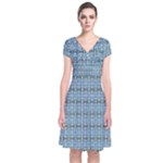  Short Sleeve Front Wrap Dress