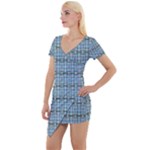  Short Sleeve Asymmetric Mini Dress